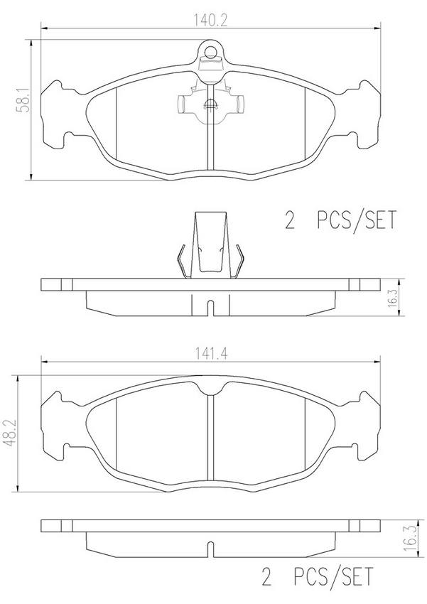 Jaguar Disc Brakes Kit - Brembo Pads Rear (Ceramic) JLM21919 - Brembo P36017N